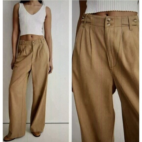 MADEWELL The Harlow Wide-Leg Lightweight Twill Pants Black Women’s Size 2P - Picture 5 of 16